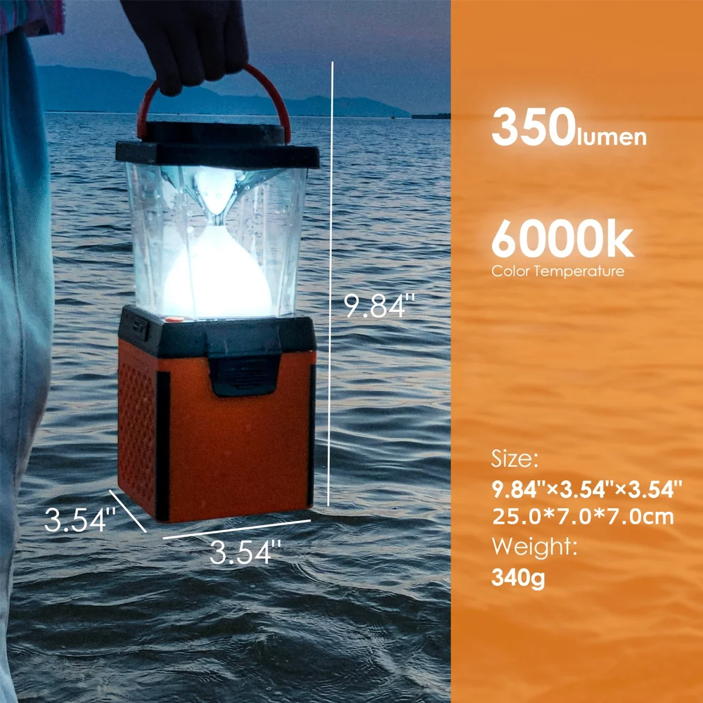 LED Salt Water Camping Light, 350 Lumens Environmental Protection Lighting Suitable for Outdoor Survival, Emergency
