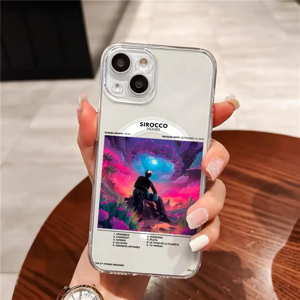 French R-Rapper Houdi Phone Case For iPhone 17 16 15 14 13 12 Pro Max Plus Magnetic Clear Case Slim Wireless Charging