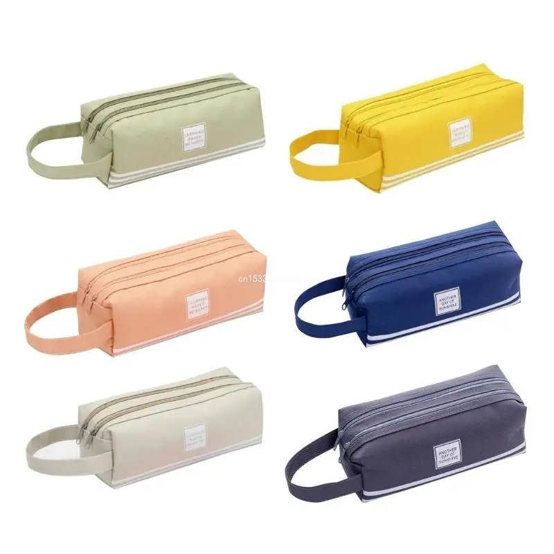 

Large Capacity Pencil Case Travel Pen Pencil Bag Canvas Pen Case Makeup Pouches Dropship