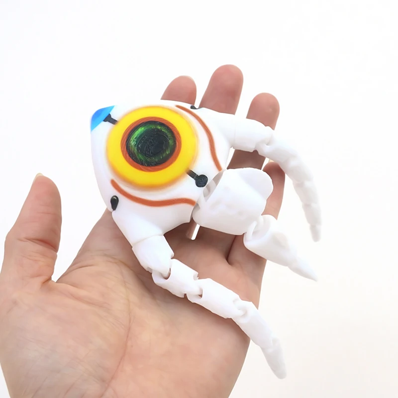 3D Printed Articulated Peeper Figure Subnautica Inspired Poseable Sea Creature Model Collectible Game Toy Gift for Fans