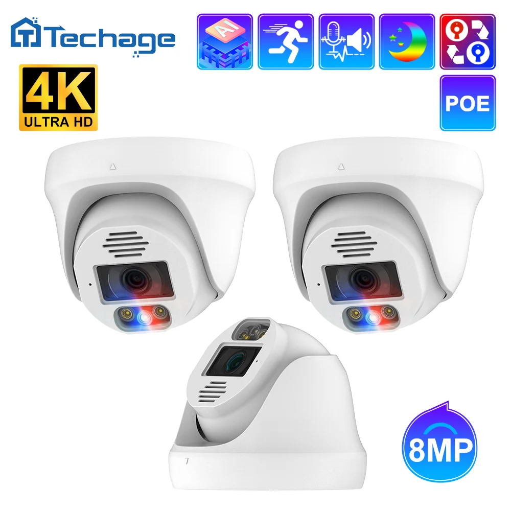 techage-8mp-4k-poe-ip-camera-ai-human-detection-dome-cctv-security-camera-color-night-vision-onvif-indoor-surveillance-camera-fo