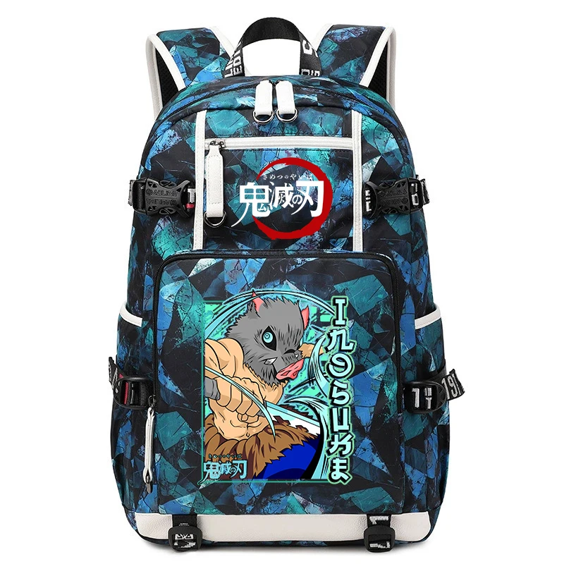 Demon Slayer Anime Print Student Backpack Large Capacity Casual Daypack for Boys Girls Kids School Bag view 5