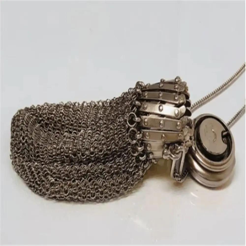 جديد الفيكتوري 1920's الإنجليزية محفظة نسائية للعملات المعدنية غطاء تويست بوابة صغيرة شبكة صغيرة الحقيبة الرجعية شبكة علوية مزدوجة شبكة حامل العملات المعدنية