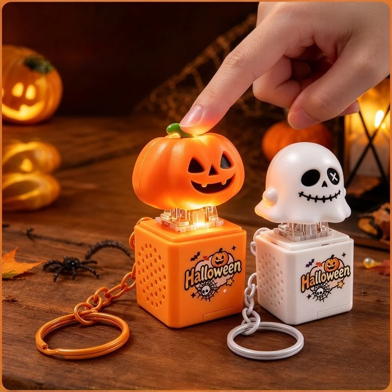 2026 Halloween Glow Pressure Relief Fidgety Button Keyboard Cap Keyboard Key Chain Pendant Toy