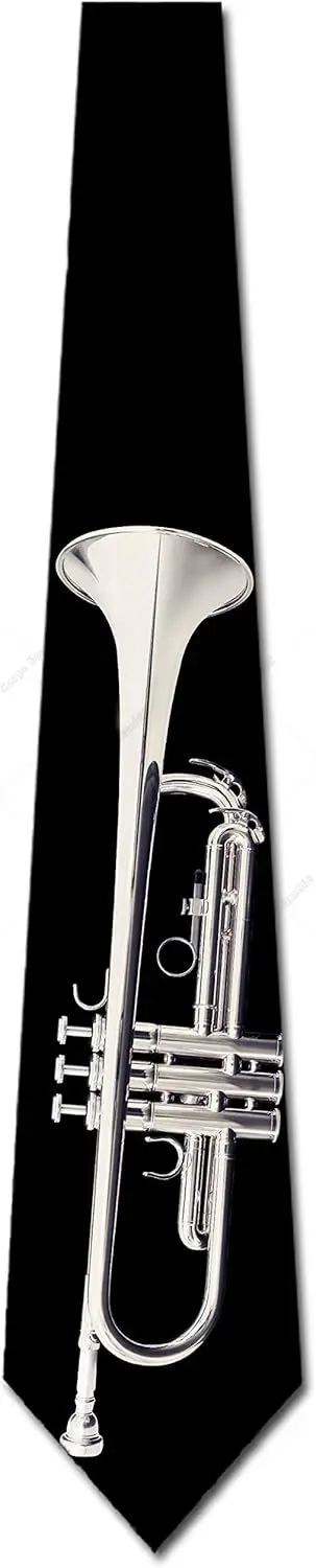Trumpet Ties Mens Jazz Tie Music Neckties Cool Musical Instrument Pattern Tie Print One Size