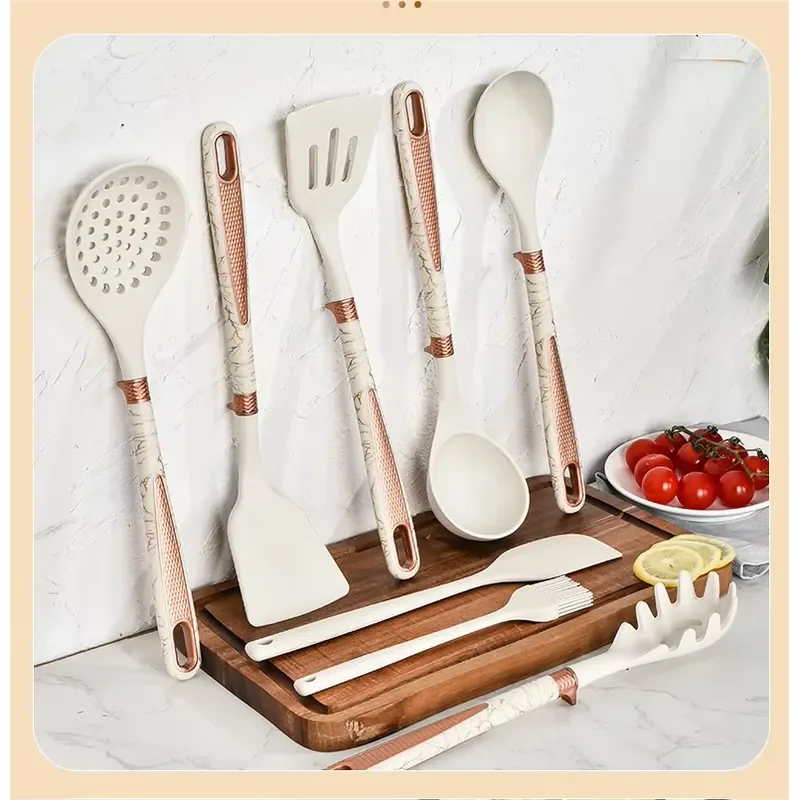 16-Piece Silicone Stainless Steel Kitchenware Set Non-stick Knife Ladle Spatula Combination - New Conditions for Household