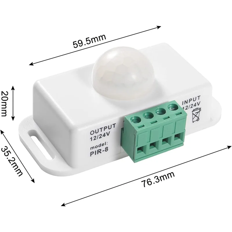 モーションセンサー付き自動赤外線スイッチ,LEDライトストリップ,DC 12V, 24V,8a