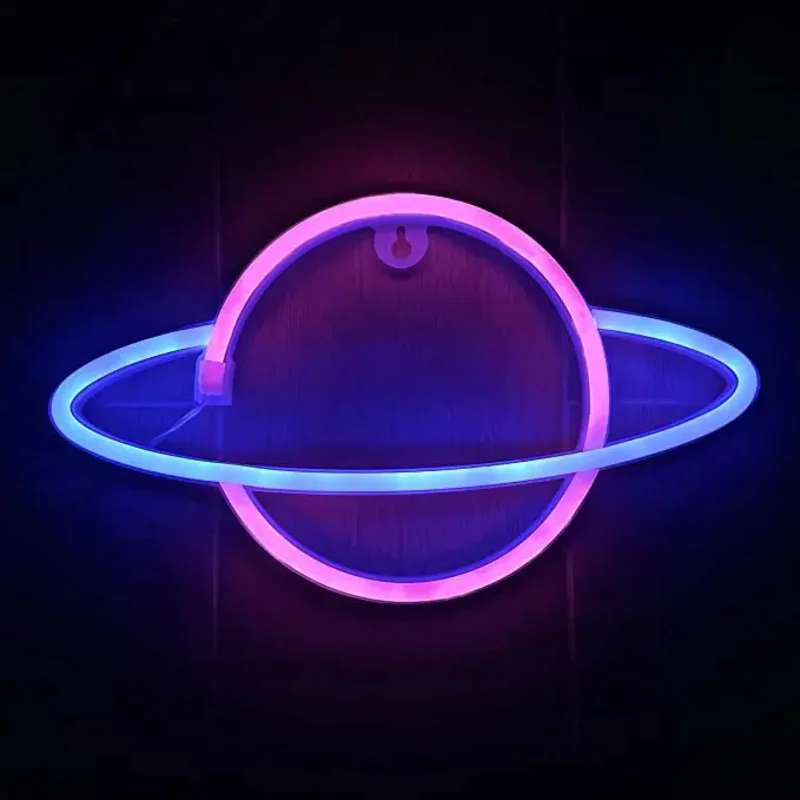 Custom , Planet Neon Signs LED Night Light Neon Lights USB Charging Decorative Lights for Home Bed