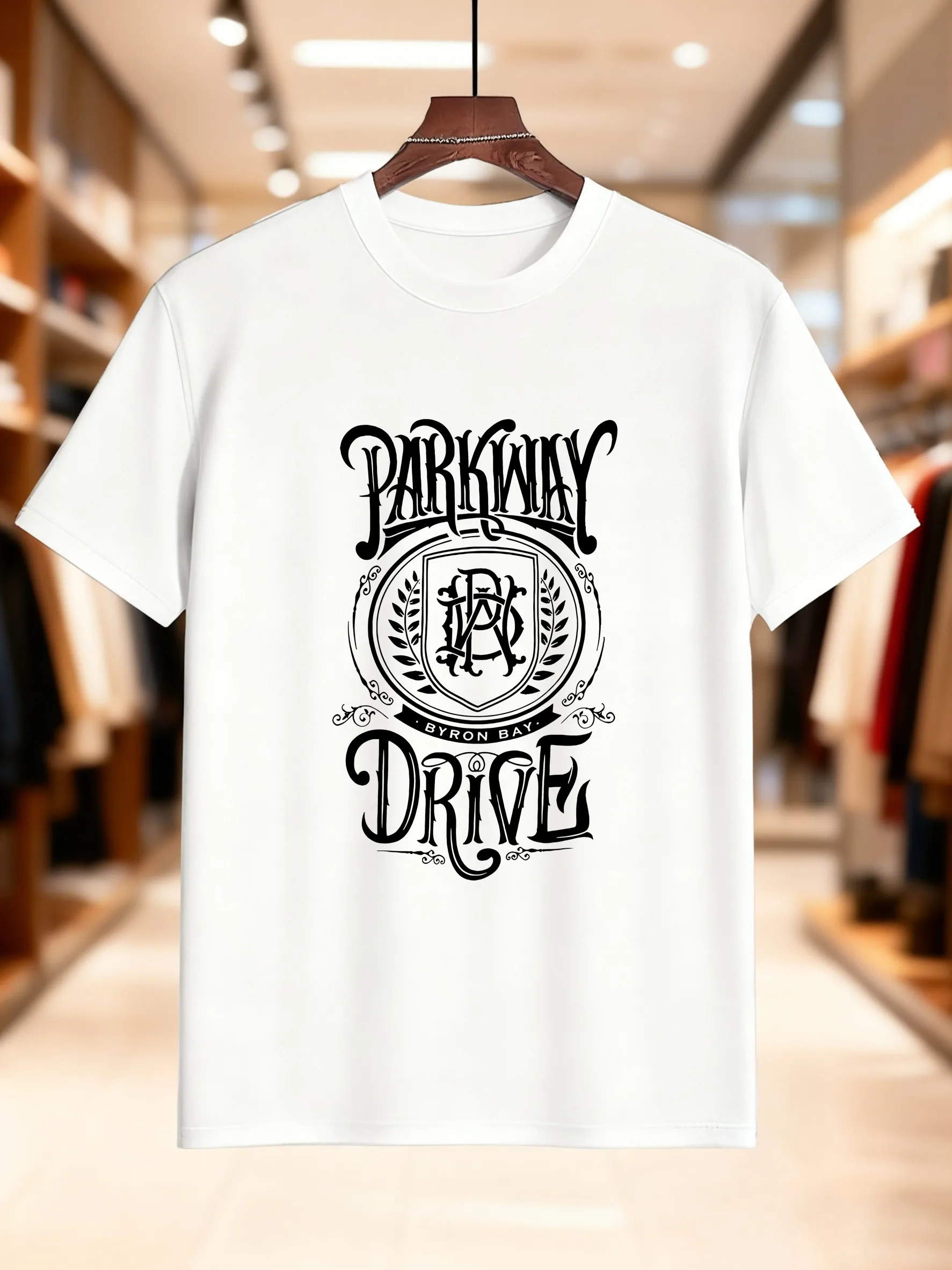 تي شيرت مطبوع بأكمام قصيرة للرجال، تصميم خلفية بيضاء نطاق جبل أحمر، 100% قطن مريح ومسامي، ملابس يومية غير رسمية #4