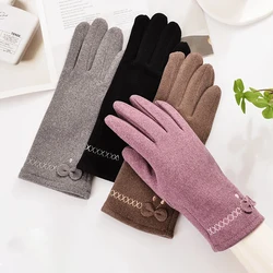 New Rabbit Fleece Warm Gloves Women'S Fall And Winter Outdoor Riding Windproof Padded Winter Cold Thickening Sports New 2025