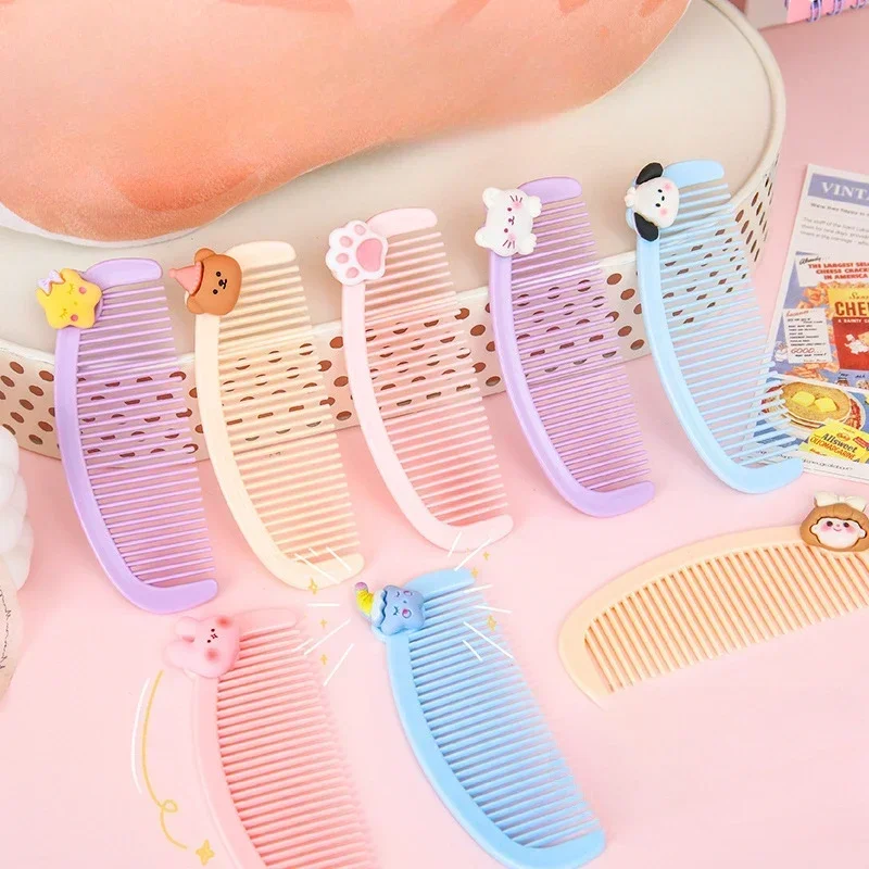 Cartoon Mini Combs Kids Plastic Hairdressing Combs Anti-static Fine-toothed Not Hurt Head Hair Styling Tool Portable Hairbrush