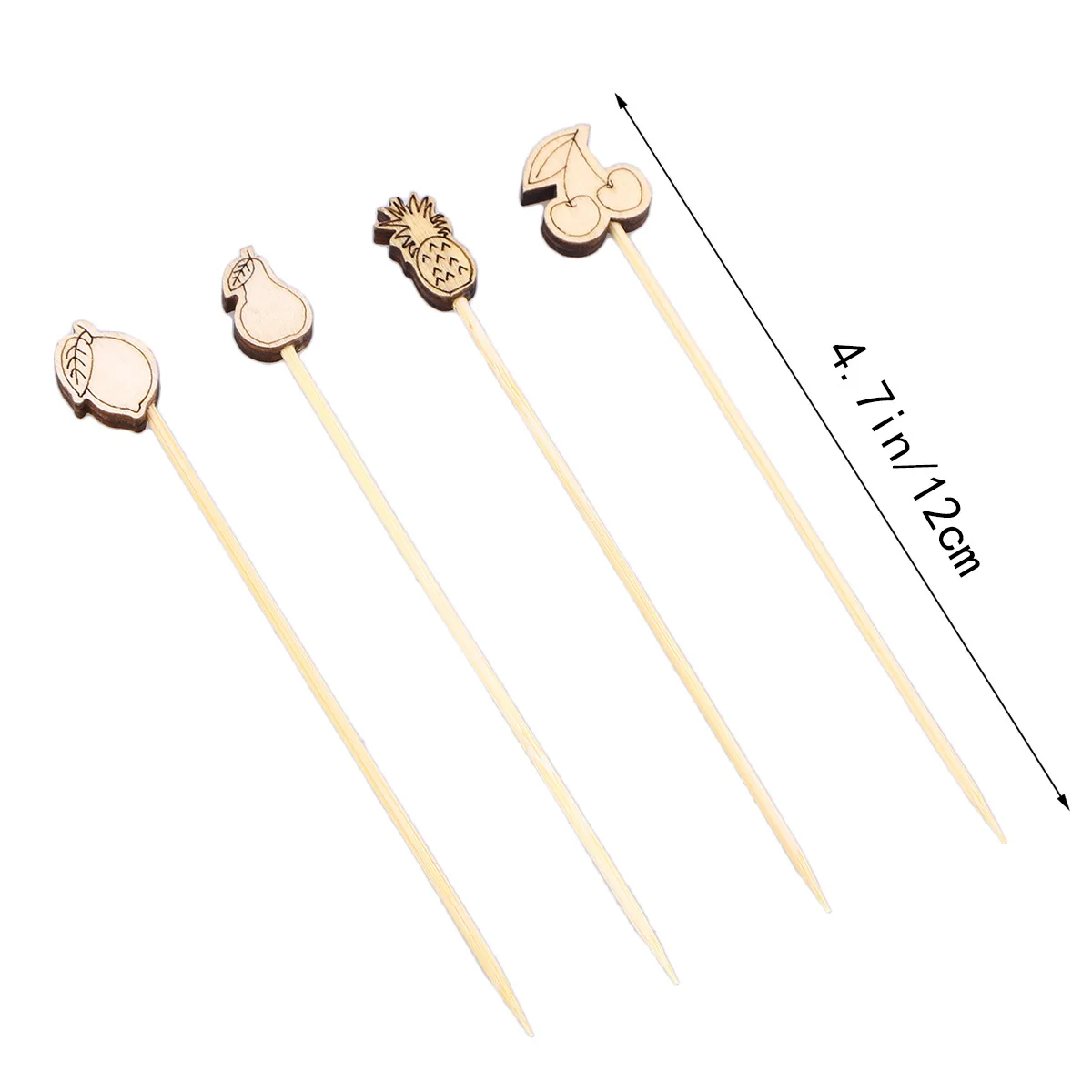 

100pcs Bamboo Fruit Picks 12Cm Premium Wooden Appetizer Sticks Eco Friendly Food Drink Decorations For Party Wedding Christmas
