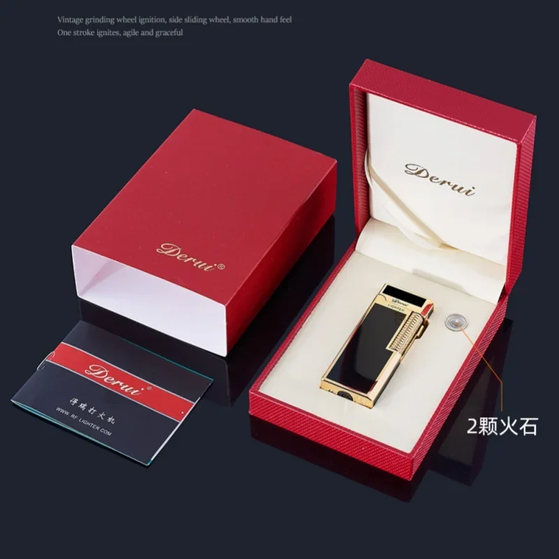 

High-end Narrow Version Inflatable Dual-fire Lighter, Direct and Open Flame Can Be Switched, Grinding Wheel Side Slip Igniter