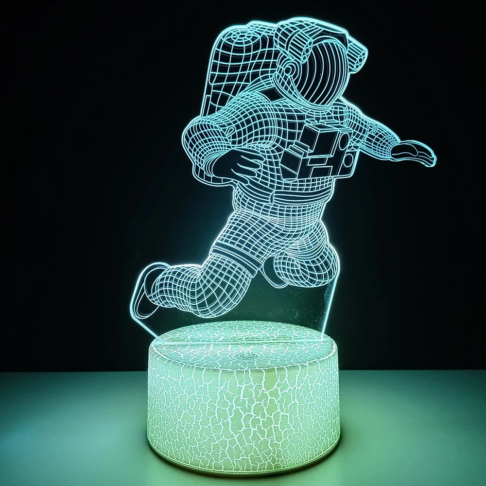 Astronaut Space Themed 3D Led Night Light Spaceman Dimmable Atmosphere Table Lamp Children Bed Room Decor Christmas Gifts