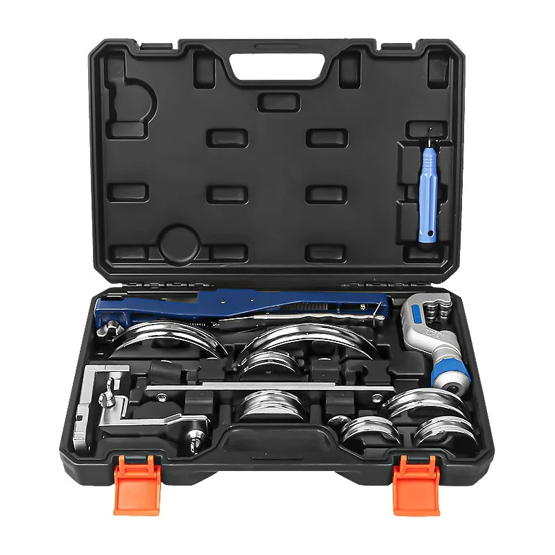 Manual Copper Aluminum Pipe Bender Air Conditioner Refrigerator Tube Bending Cutting Deburr Tool