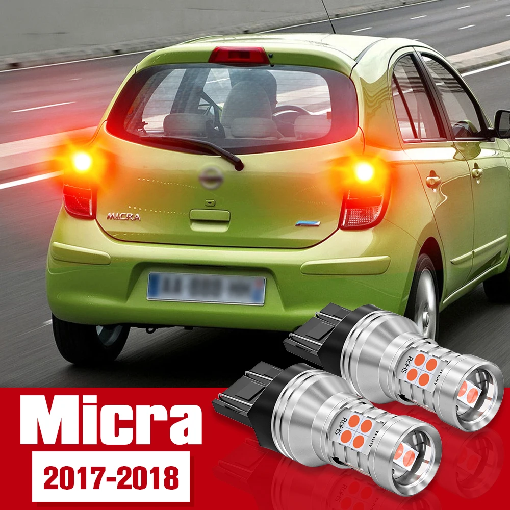 

2pcs LED Accessories Brake Light Bulb Lamp For Nissan Micra 2017 2018