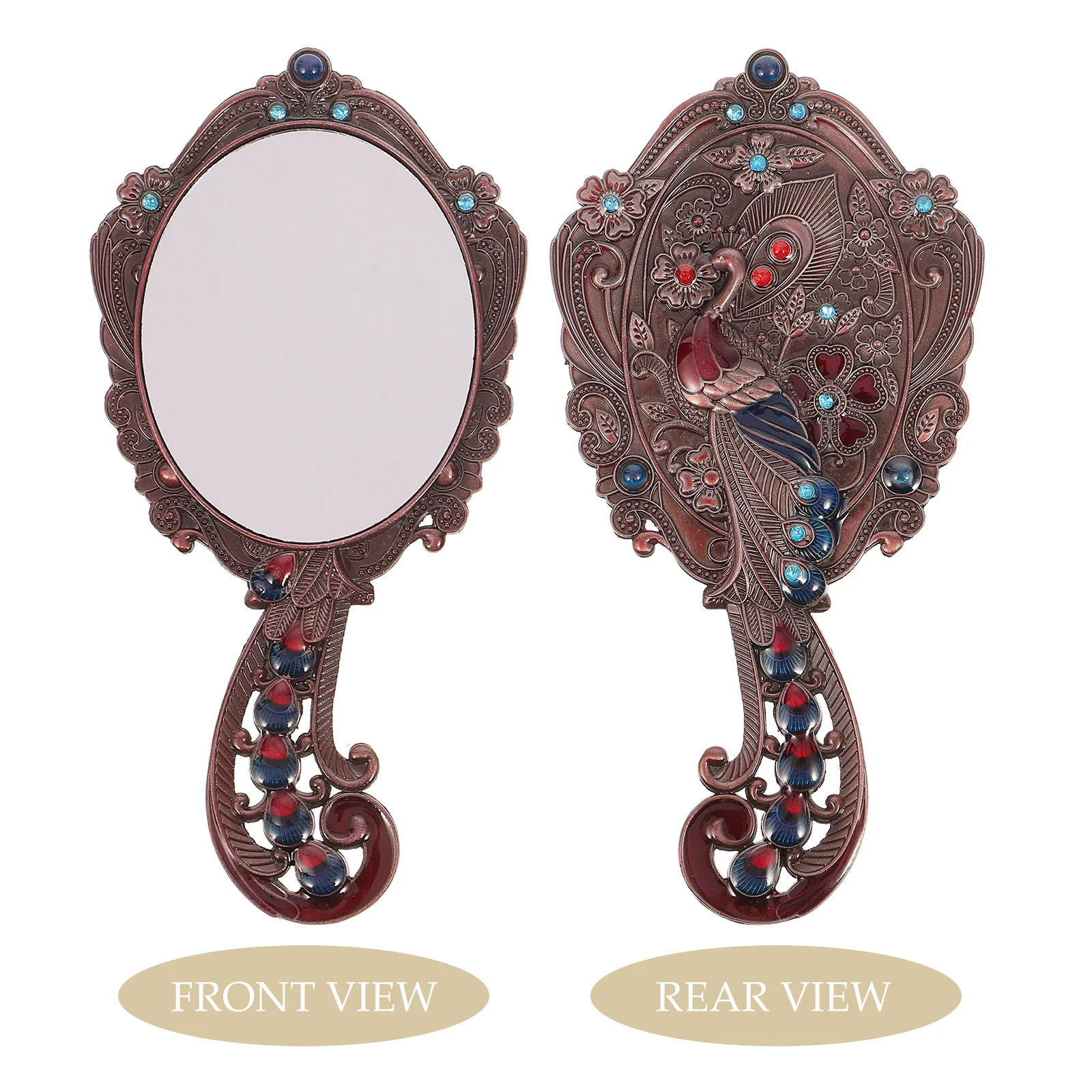 مرآة مكياج مدمجة مع مشط مرآة زينة كلاسيكية للتحقق من الجزء الخلفي من أداة مكياج الشعر الخاصة بك