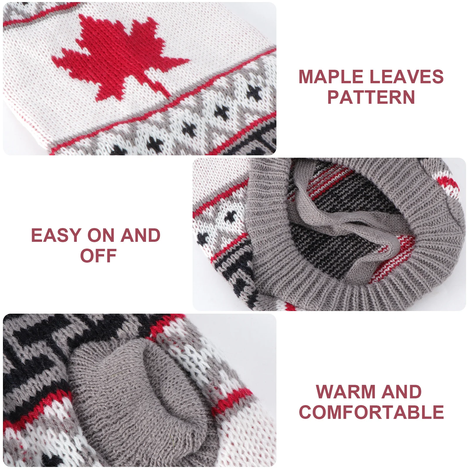 

Pet Clothes Dog Christmas Warm Sweater Maple Leaf Pattern Thick Winter Clothes Puppy Holiday Festival Costume Dog Costume