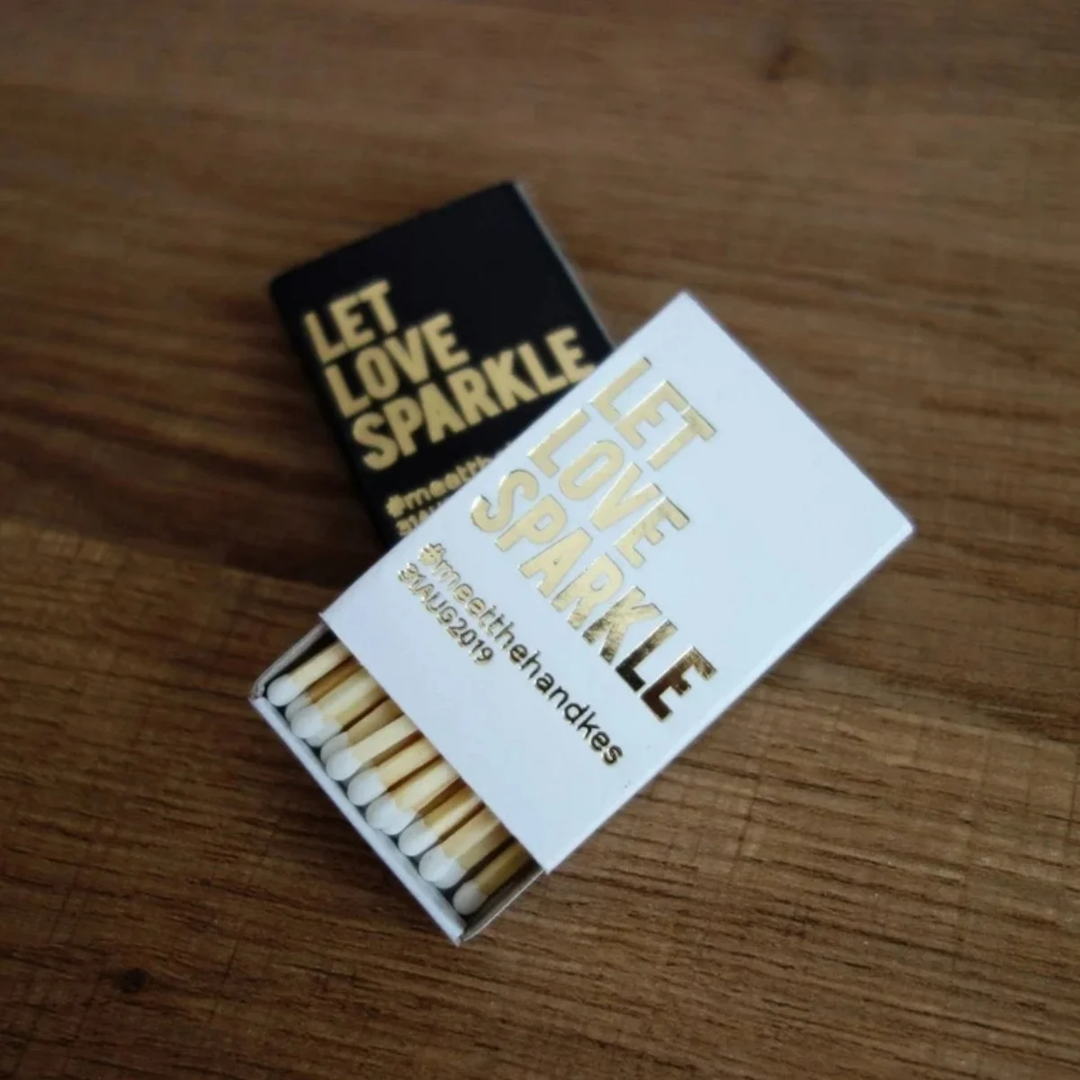 

Custom matchboxes, Printed on match boxes directly, not sticker, Gold Foil Matches, Personalized matches, wedding matches, Let l