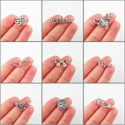 Fashion New Handcuffs Stars Believe Wings Bow Tibetan Silver Plated Connetors For Gifts Jewelry