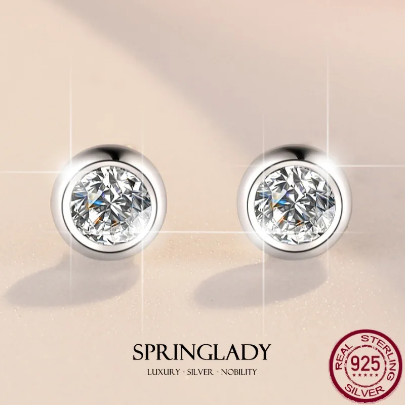 

New S925 pure silver earrings fashion bubble simple earrings welfare models of moissanite earrings wedding jewelry