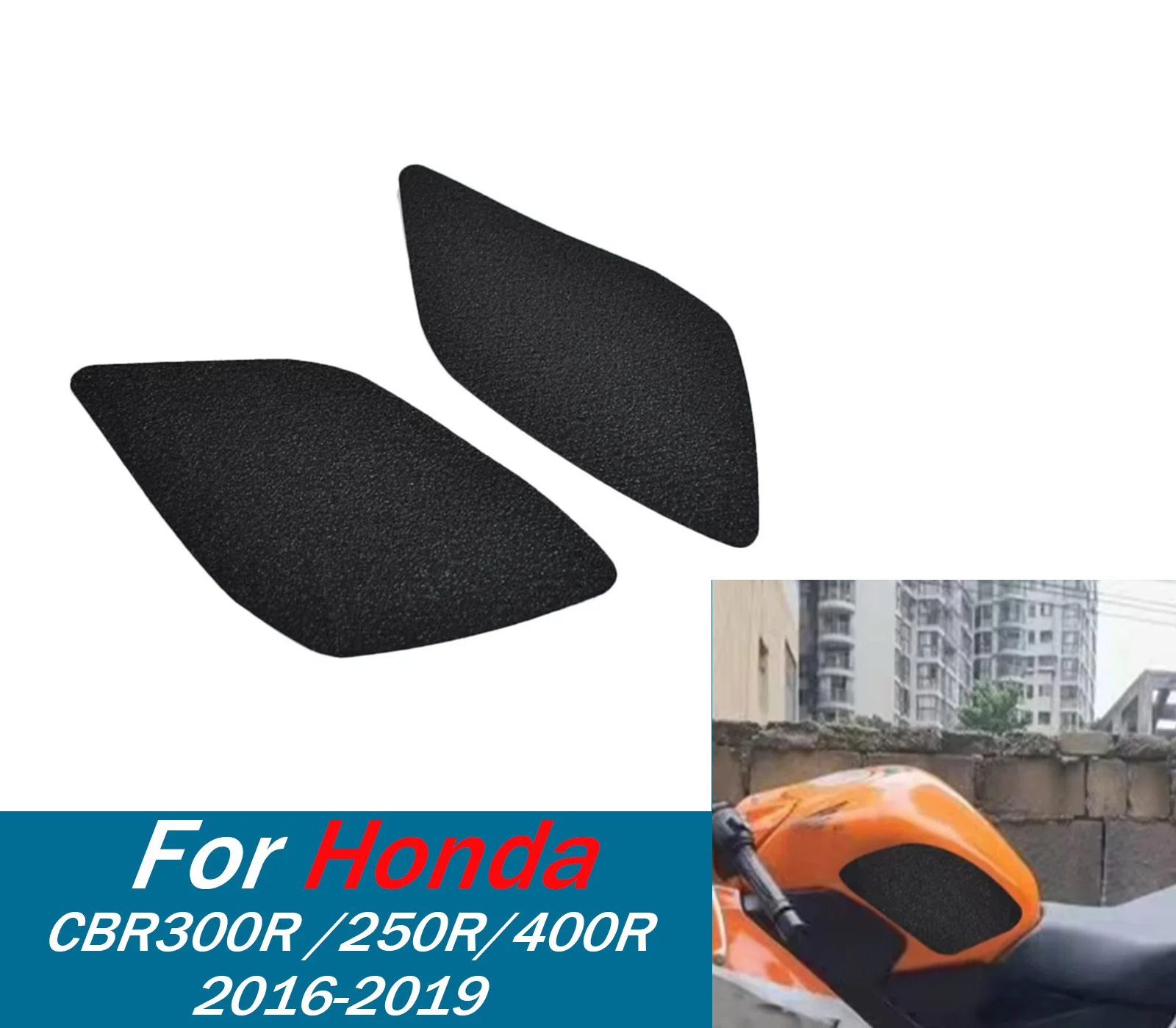 ﻿   دراجة نارية خزان الجر وسادة جانبية الغاز الوقود قبضة الركبة مائي لهوندا CBR 300R 250R 400R 2016-2019 ملصقات مقاومة للخدش
