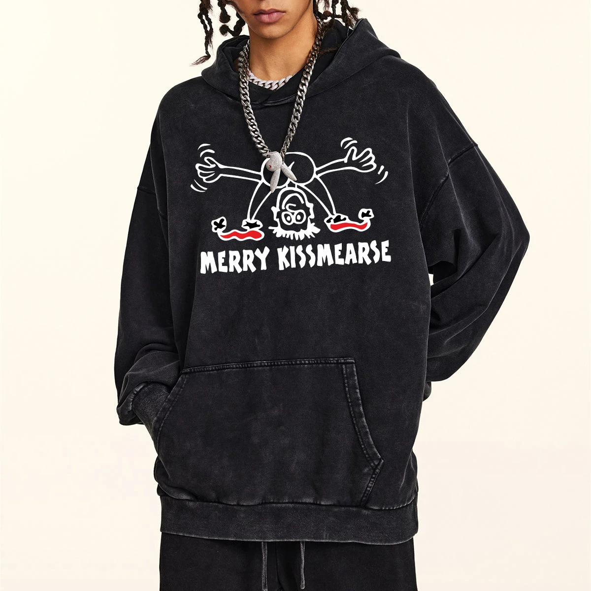 

Funny Clowns Print Hoodie Men Retro Washed Hoodies High Quality 100% Cotton Pullover Street Hip Hop Sweatshirt Men's Clothing