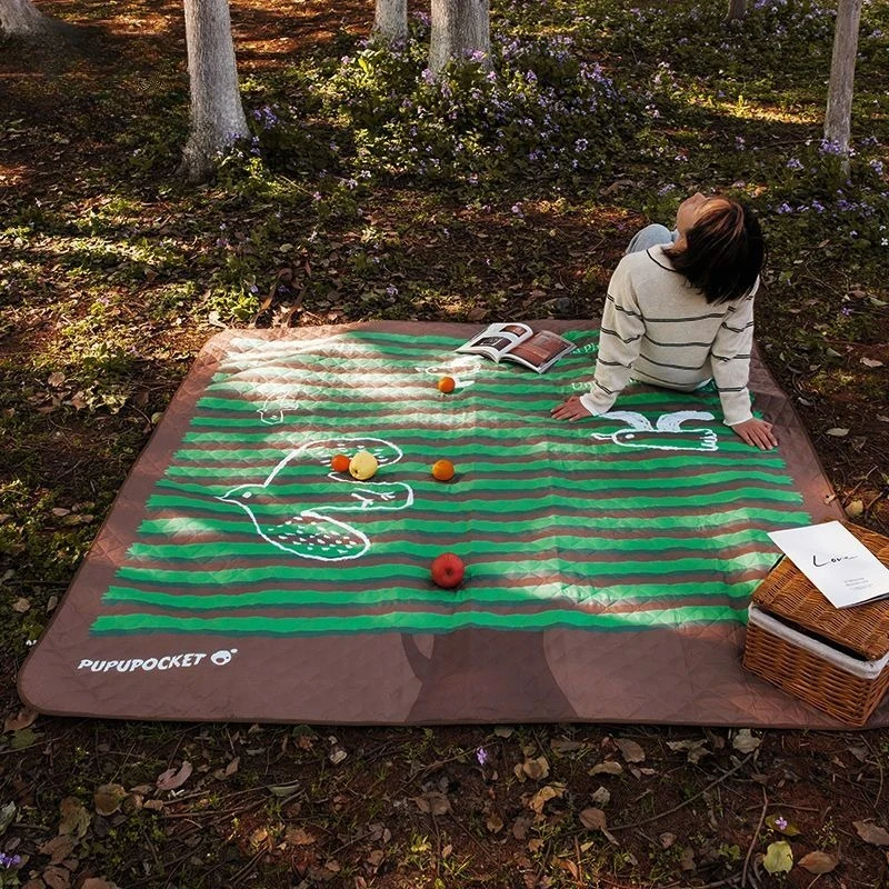

Cartoon Picnic Blanket -Waterproof Sandproof Foldable Mat for Beach Camping,Extra Thick Moisture-Proof Outdoor Family Fun Design