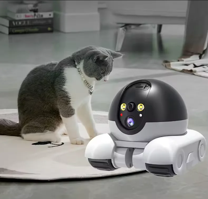 Caméra robot sans fil double objectif 1080P HD PTZ IP, double écran, suivi automatique, audio bidirectionnel, caméra de surveillance intérieure maison, babyphone et caméra pour chiens et animaux domestiques