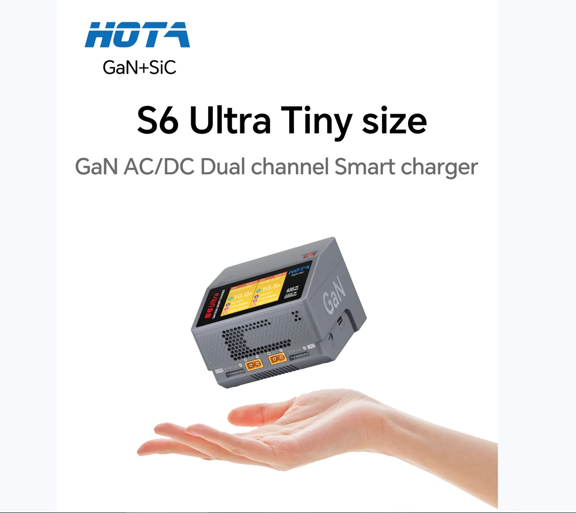 HOTA S6 Ultra Smart GaN AC/DC Power Adapter Dual-Channel 480W AC 650W DC 15A High-Efficiency Compact Size