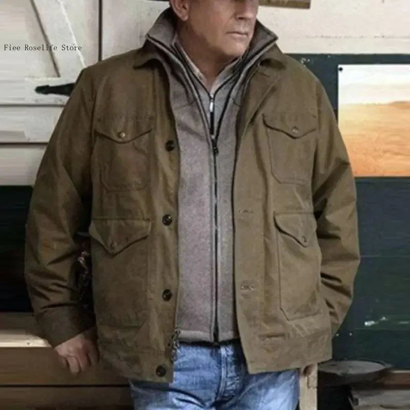 Spring and Autumn Casual Pure Color Washed Turn-Down Collar Long Sleeve Jacket Coat Men