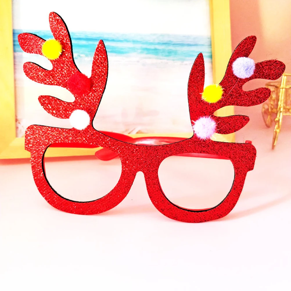 

4pcs Christmas Party Headbands Eyeglasses Reindeer Antlers Hair Hoops Costume Accessories Non-Fading Comfortable One