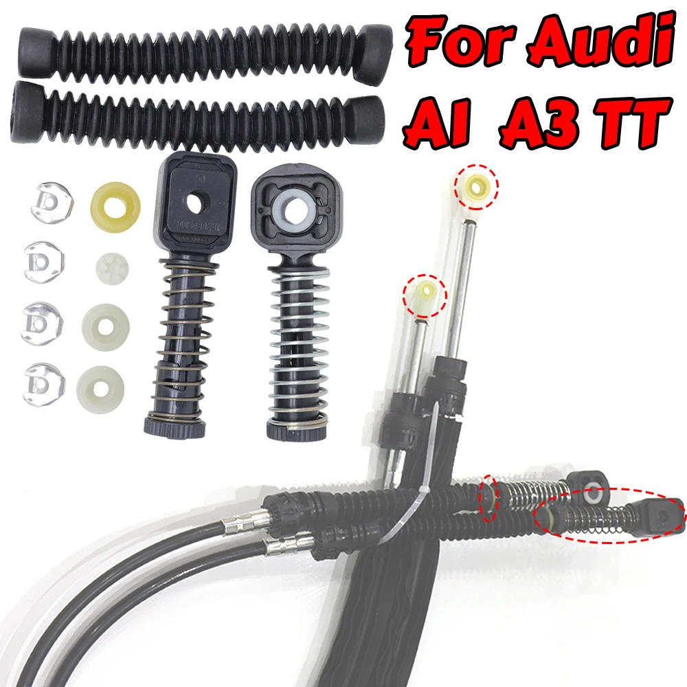 For Audi A1 8X A3 8P 2003 - 2012 TT 8J Manual Gear Shift Selector Lever Linkage Cable Bowden Bushing Sleeve Gaiter Repair Kit