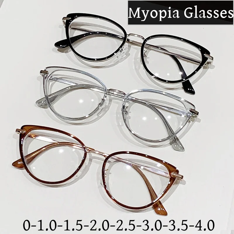 

Myopia Glasses for Women Men Ultra-light Ladies Short Sight Eyewear Fashion Prescription Minus Near Sight Eyeglasses 0 To -4.0