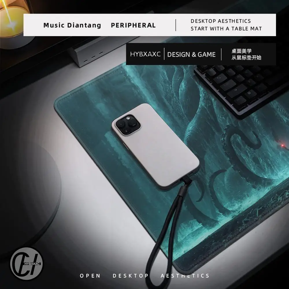 Xxl Mouse Pad Cthulhu horror tentacle Computer Gaming Mouse Pad Desk Pad Large Gaming Mat Bottom Non-Slip Rubber Stitched Edges