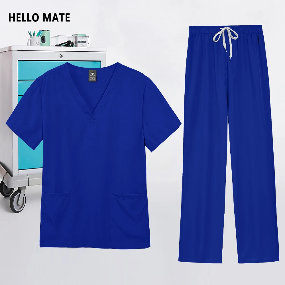 

Scrubs Uniforms Men Women Beauty Straight Pants Set Wholesale Medical Surgical Clothes Nurse Accessories Dental Clinic Workwear