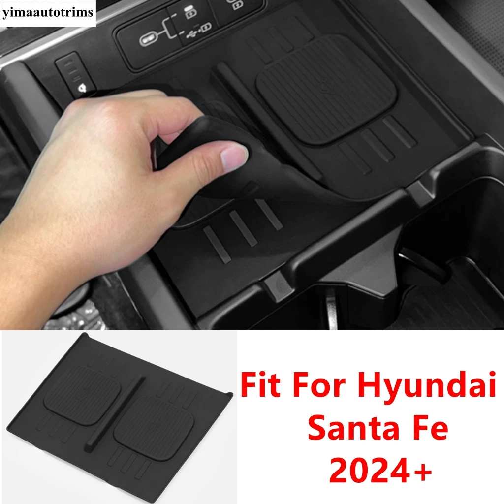 

For Hyundai Santa Fe 2024 2025 Wireless Charging Pad Interior Accessories Phone Non-slip Charger Mat Silica Gel Protective Pad