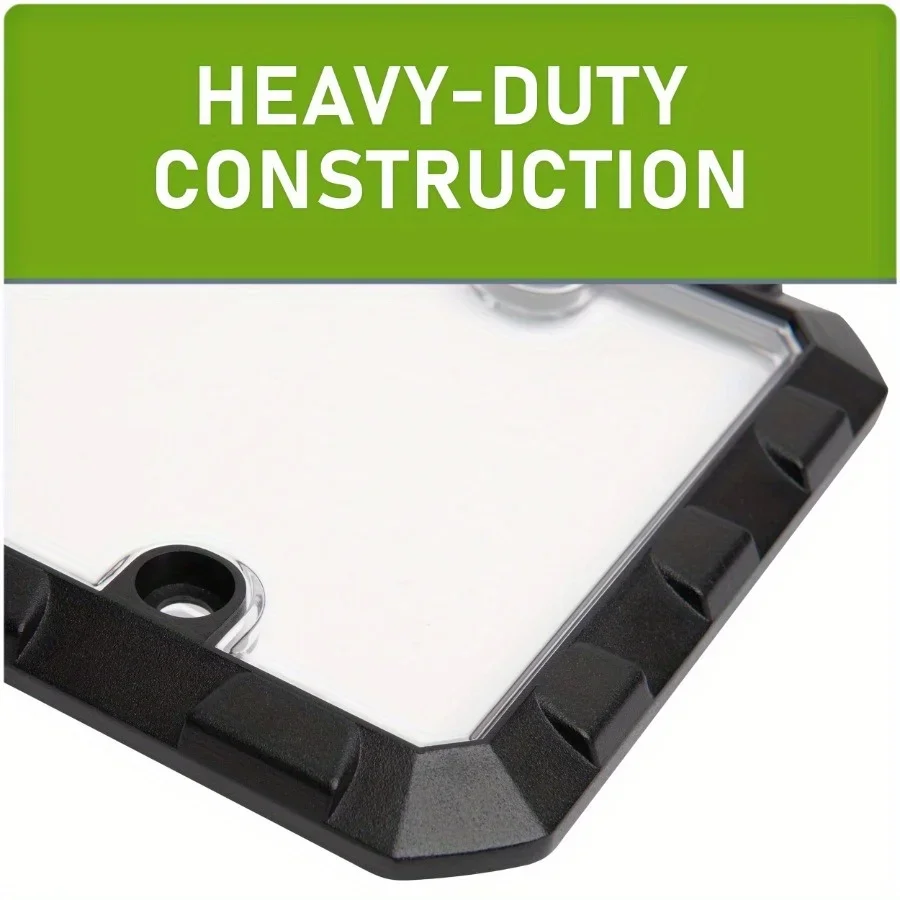 مجموعة إطارات لوحة ترخيص سوداء وواضحة للخدمة الشاقة، مع إطارات نهائية باللون الأسود غير اللامع، سهلة التركيب ومتينة.