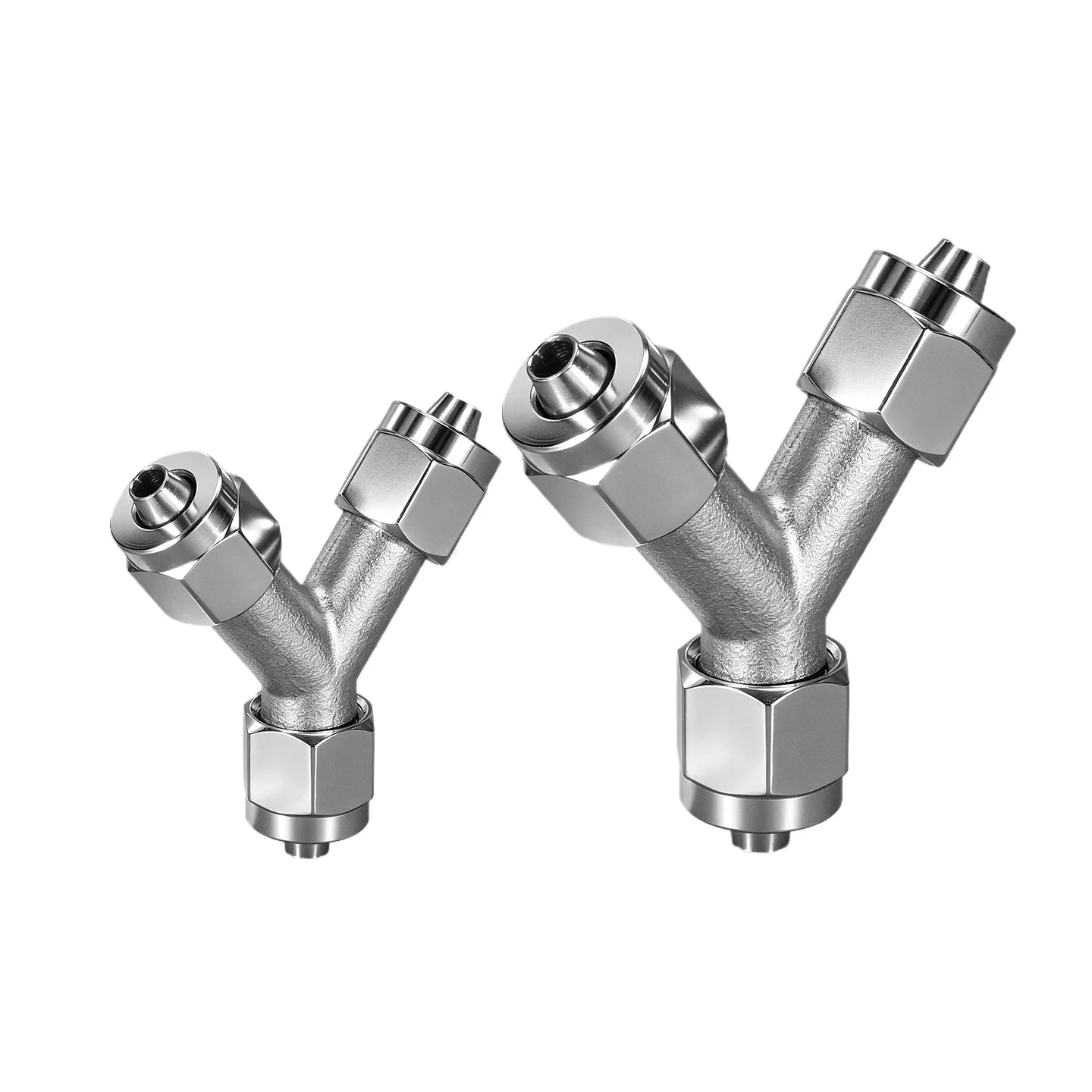 304SS Y-Type Push-to-Connect Pneumatic Manifold, Leak-Proof PU/Nylon Hose Splitter Fitting for Fluid Control System
