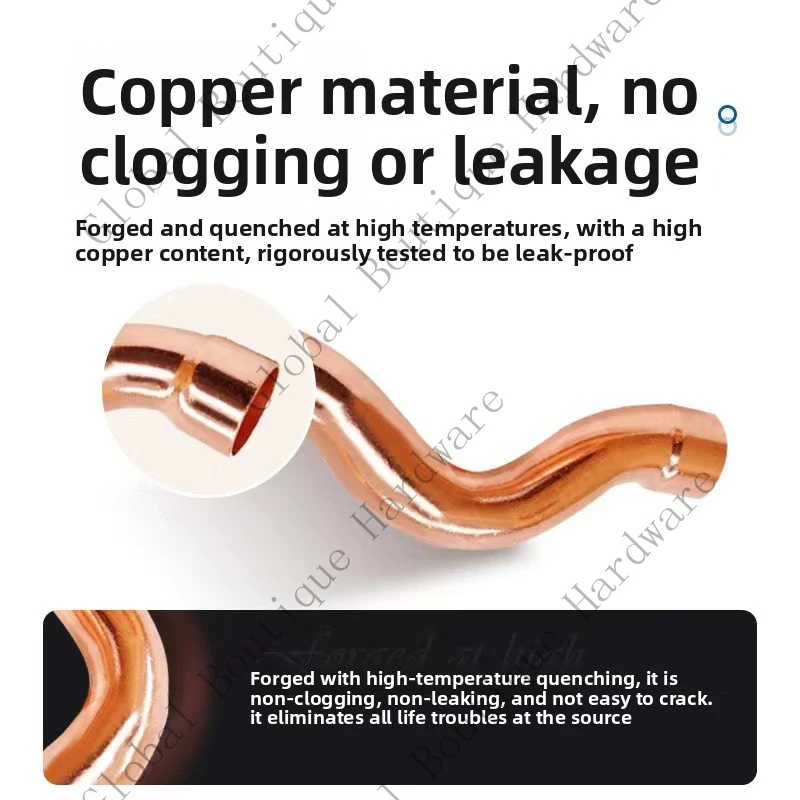Purple Copper Pipe Arch Bridge Curved  Joints 15mm-35mm Bendable High-Pressure Double-Elbow
