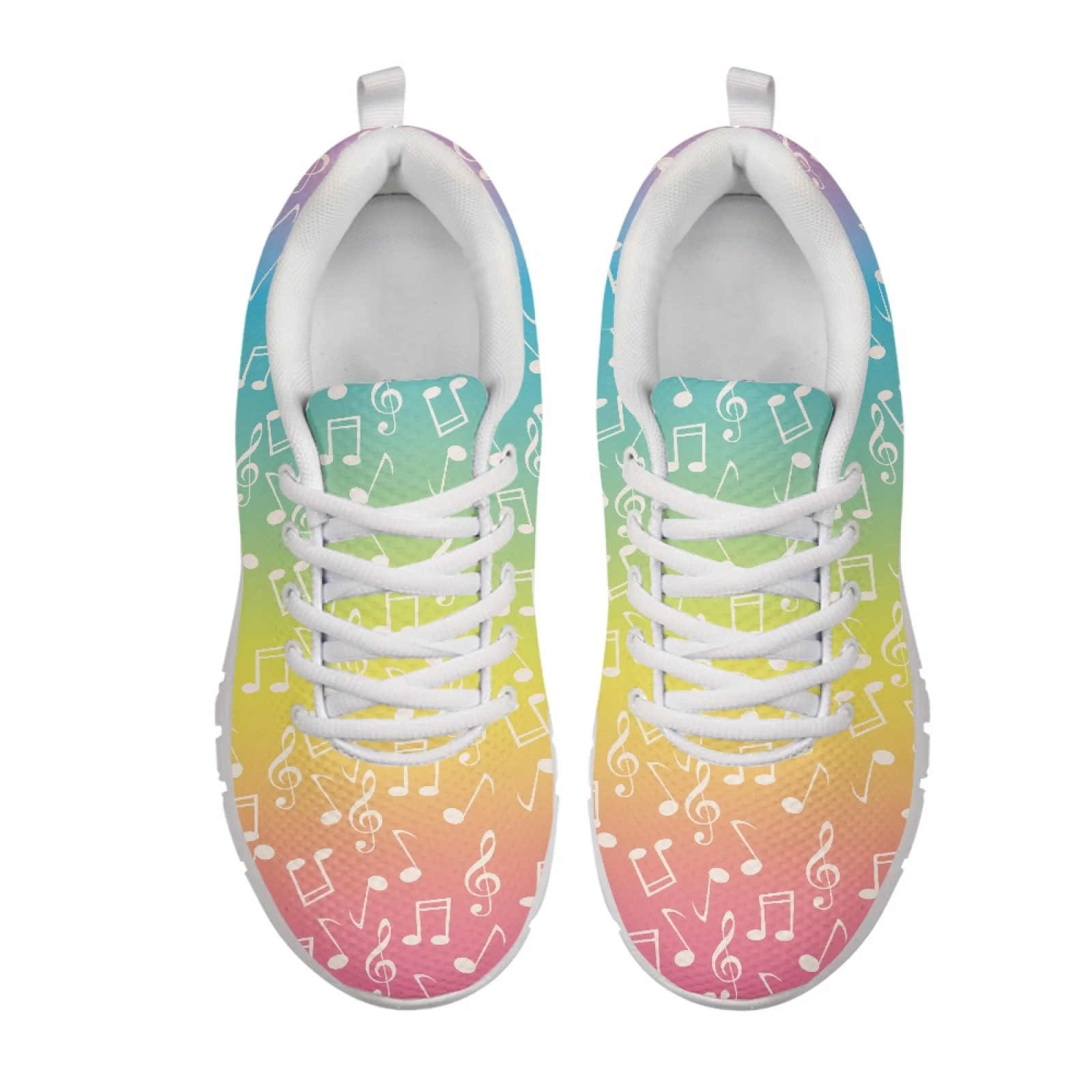 Coloranimal Music Notes Design Athletic Sport Shoes Tennis Shoes for Men Lace Up Sports Trainers