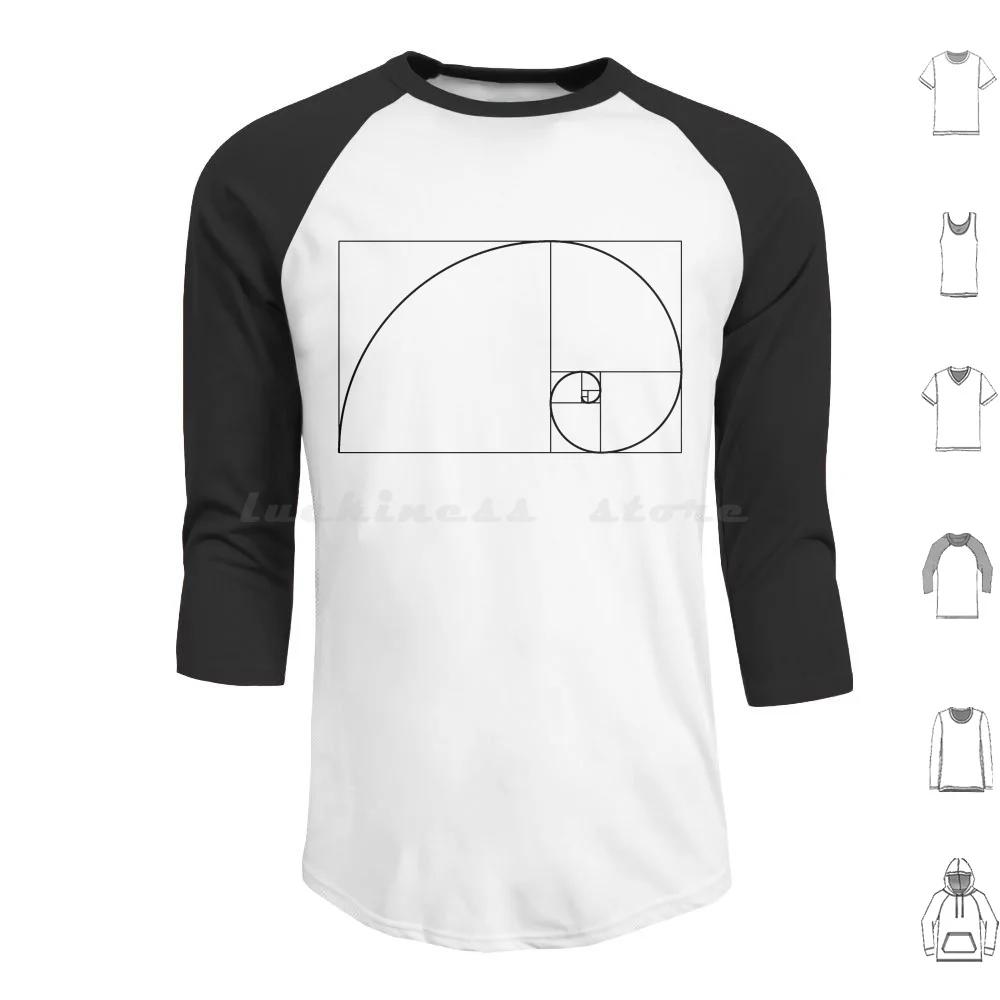 Golden Ratio Hoodie cotton Long Sleeve Golden Ratio Proportion Divine Fibonacci Maths Pretty