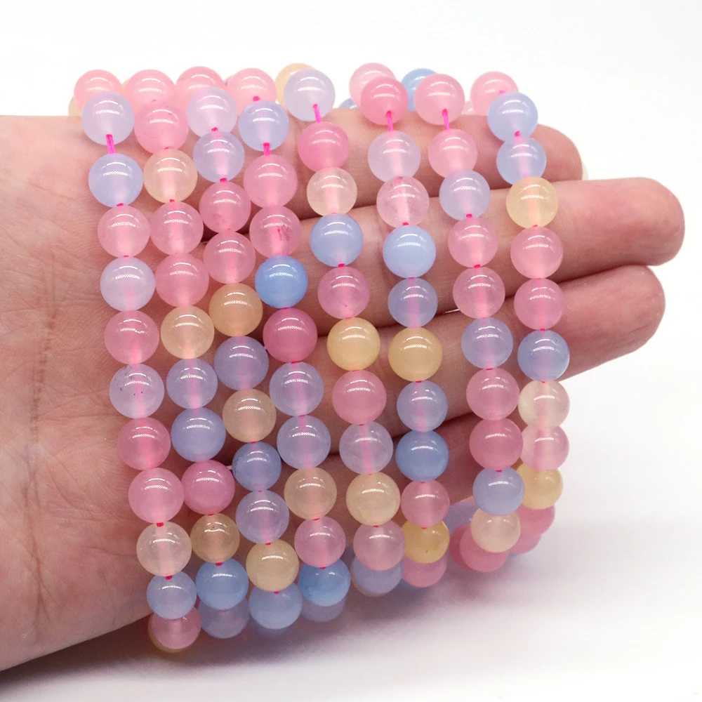 4/6/8/10mm Natural Stone Morganite Beads Round Loose Spacer Gemstone Beads For Jewelry Making DIY Bracelets Necklace  Accessorie