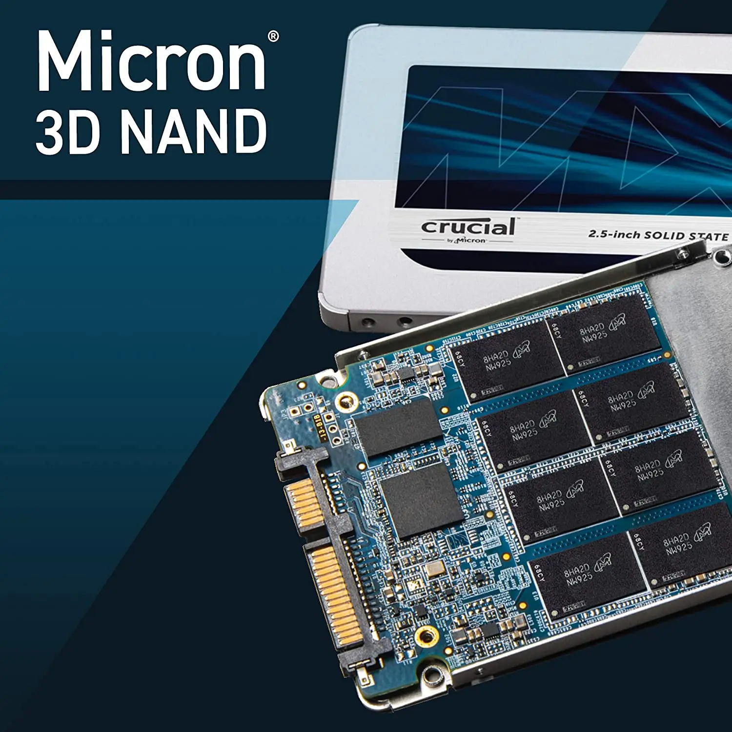 Crucial MX500 1TB 500GB 250GB 3D NAND SATA SSD interno da 2.5 pollici, fino a 560 MB/s