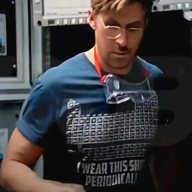 The Same Style Periodic Table Short-sleeved T-shirt for Men, As A Part of The American TV Series Merchandise.