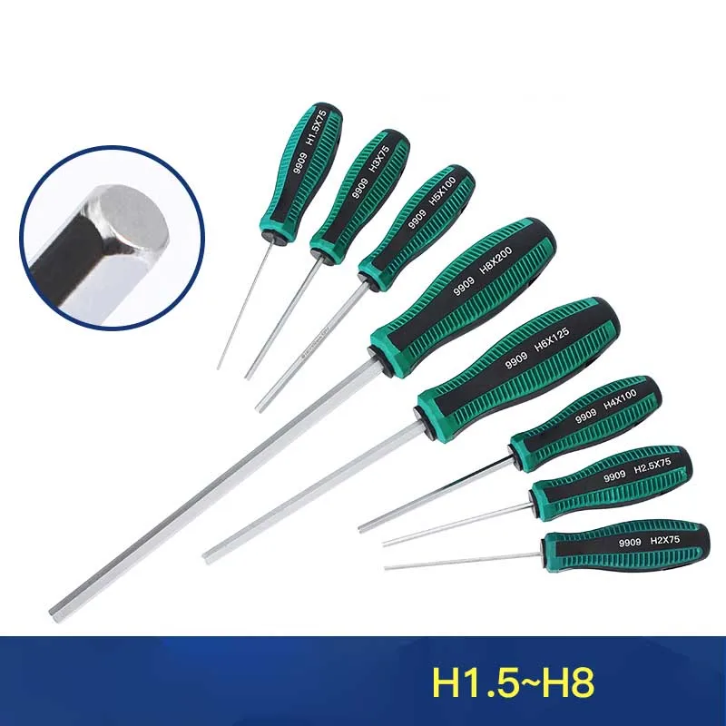 1pc CR-V Magnetic Hex Driver Wrench Screwdriver set with handle H1.5 H2 H2.5 H3 H4 H5 H6 H8 Hand Tools