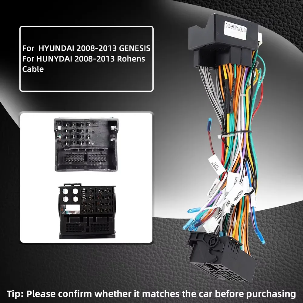 For HYUNDAI KIA Series Cables Car Radio Android Stereo Audio Screen Multimedia Video Player Navigation MP5 16 Pin Harness2