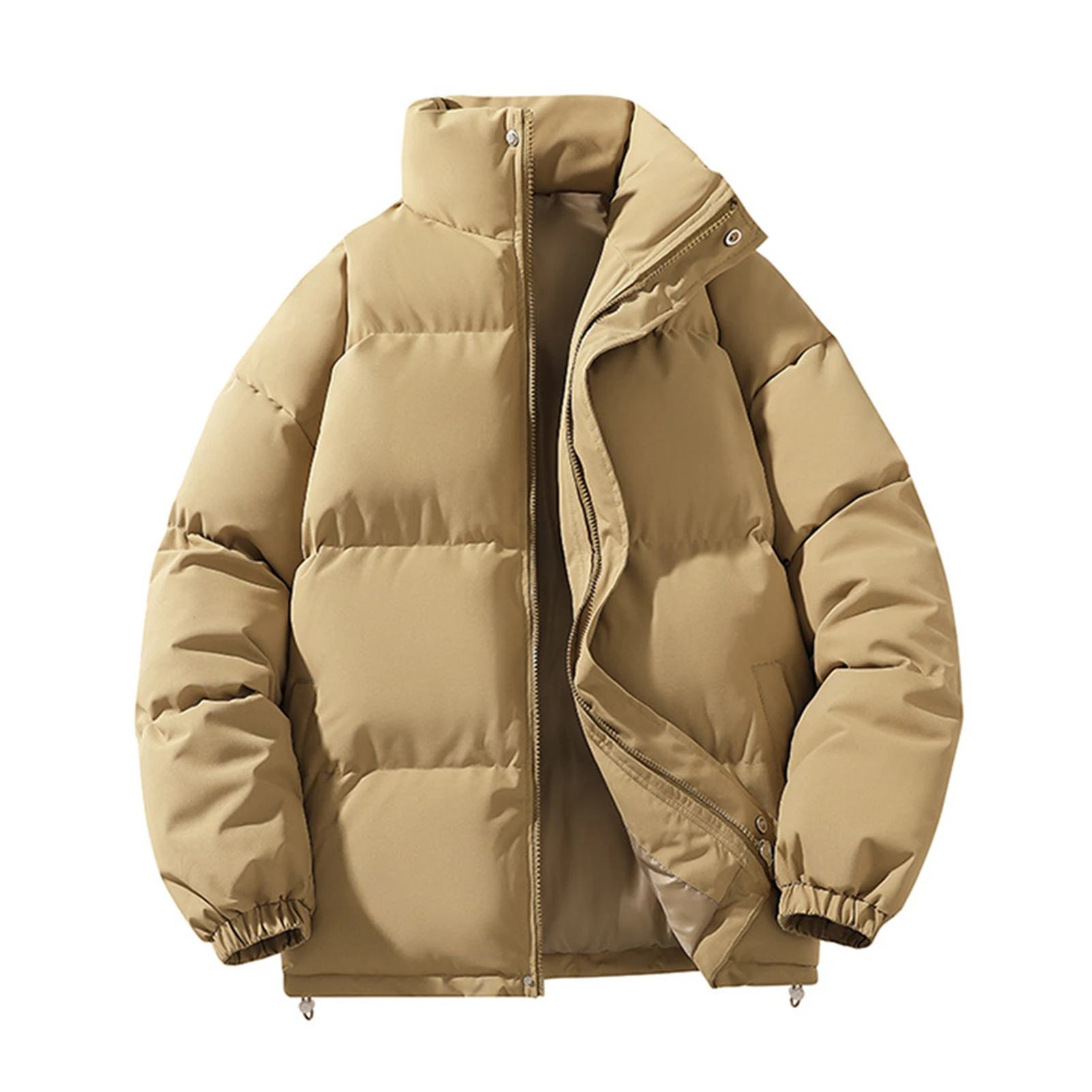 Men Thick Winter Black Parkas Casual Warm Coat Solid Color Cotton-padded Coats Fashion Outwear Men's Big Size Parkas 2024 M-3XL
