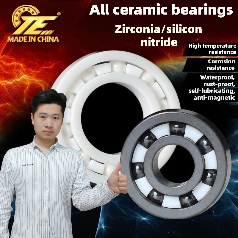 TE acid and alkali corrosion resistant waterproof zirconia ceramic bearing 6007CE inner diameter 35mm all ceramic bearing
