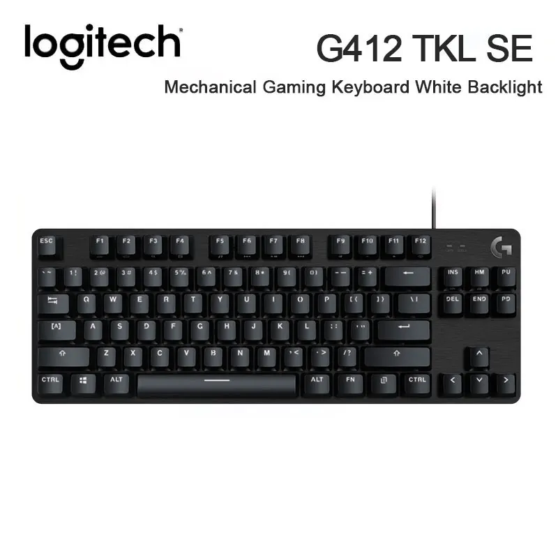 Logitech G412 TKL SE electronic game mechanical keyboard, USB white LED backlight, compatible with Windows and MacOS, suitable f